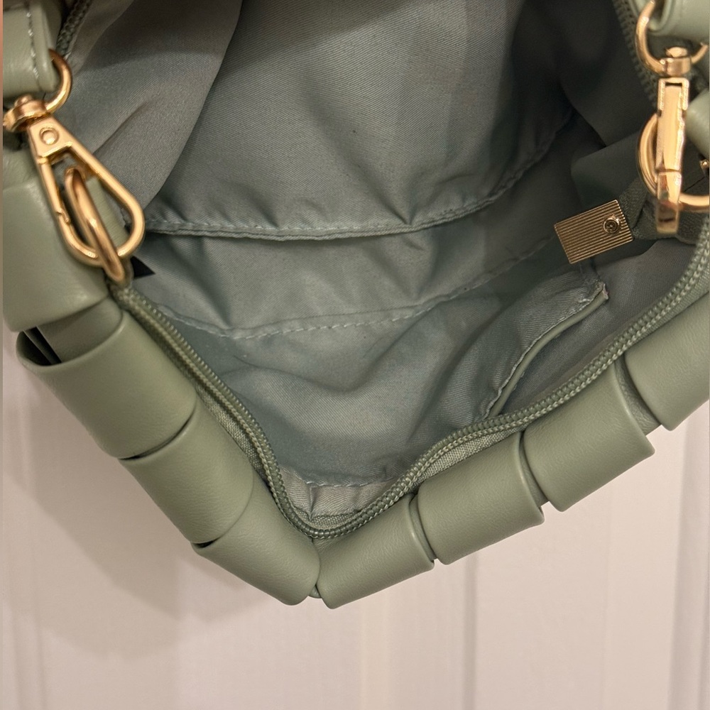 Anthropologie Lindy Woven Crossbody Bag Mint/Pistachio Green - Picture 7 of 7